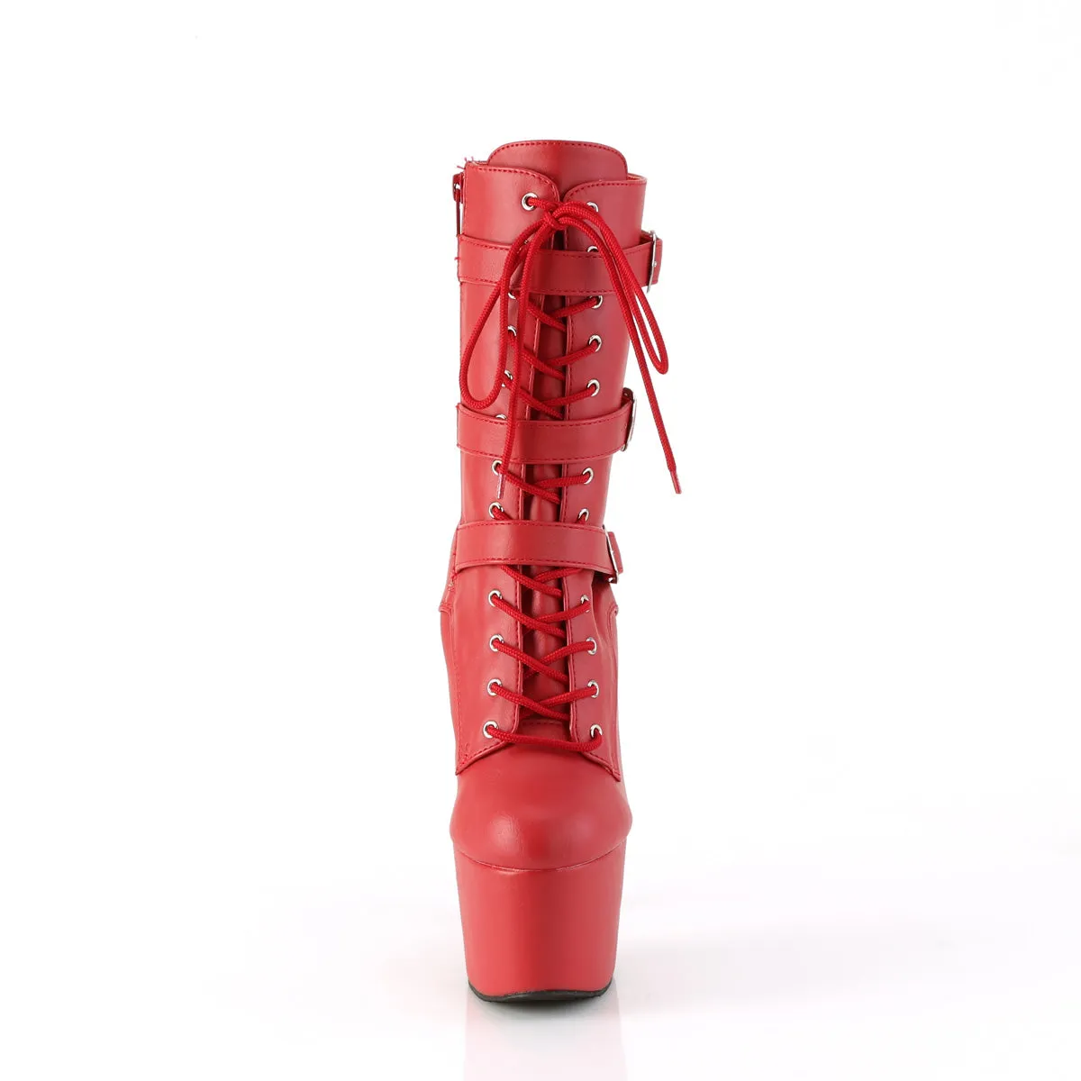 ADORE-1043 Pleaser Red Faux Leather Sexy Platform Shoes (Pole Dancing Heels)