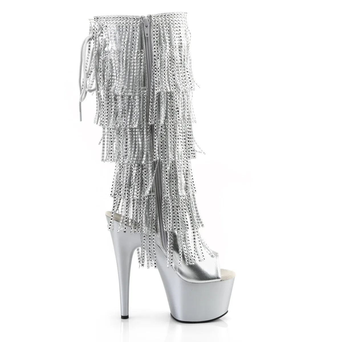 ADORE-2024RSF Pleaser Silver Sexy Platform Shoes (Pole Dancing Heels)