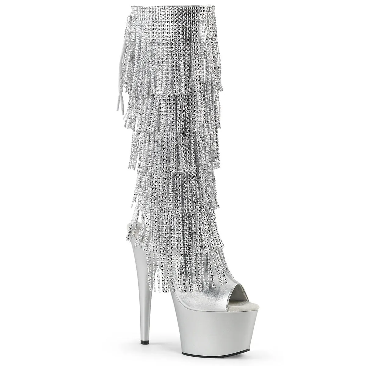 ADORE-2024RSF Pleaser Silver Sexy Platform Shoes (Pole Dancing Heels)