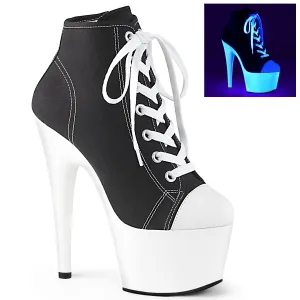 ADORE-700SK-02 Pleaser Black Canvas Sexy Platform Shoes (Pole Dancing Heels)