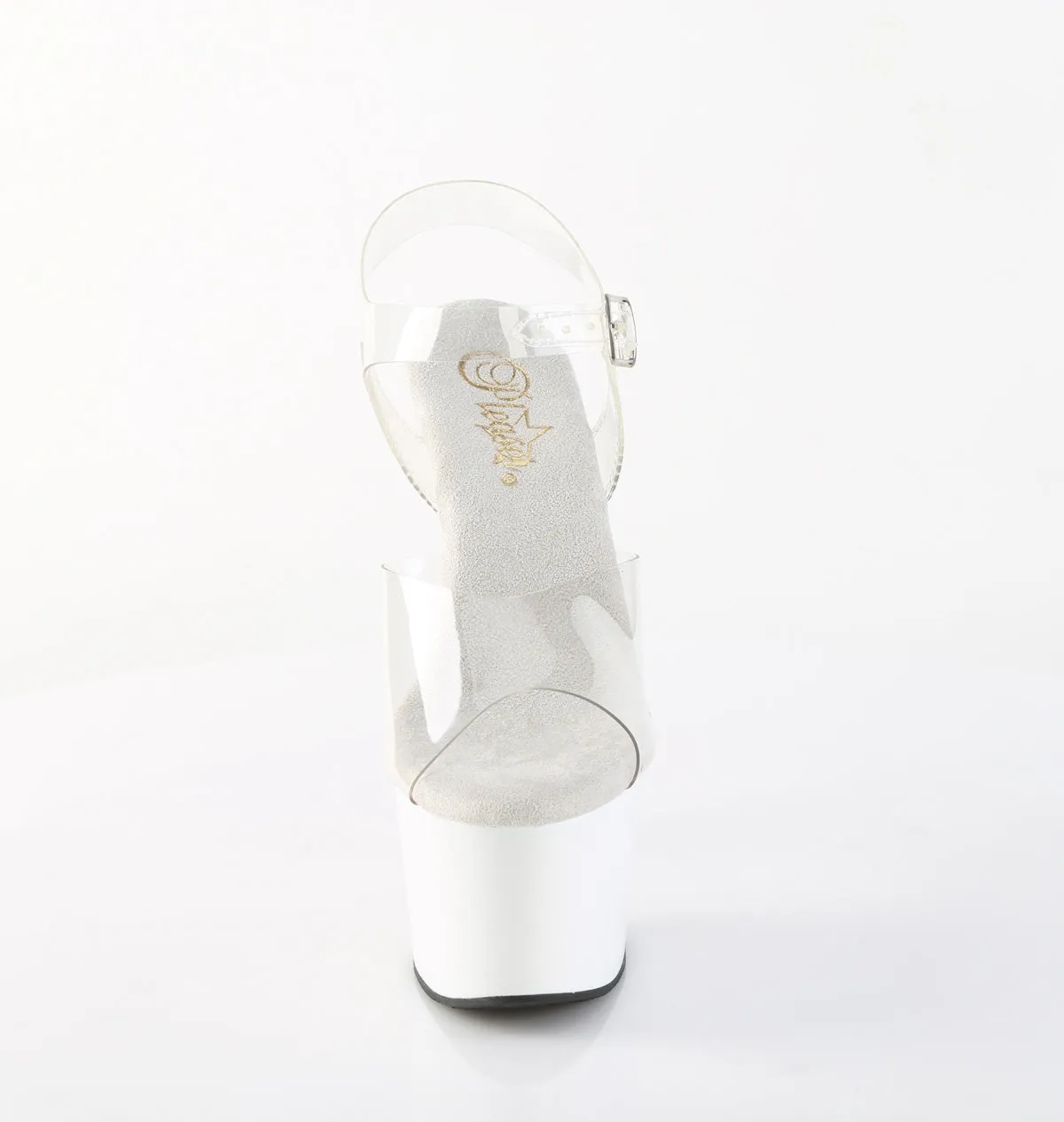 ADORE-708 Pleaser Clear/White Sexy Platform Shoes (Pole Dancing Heels)
