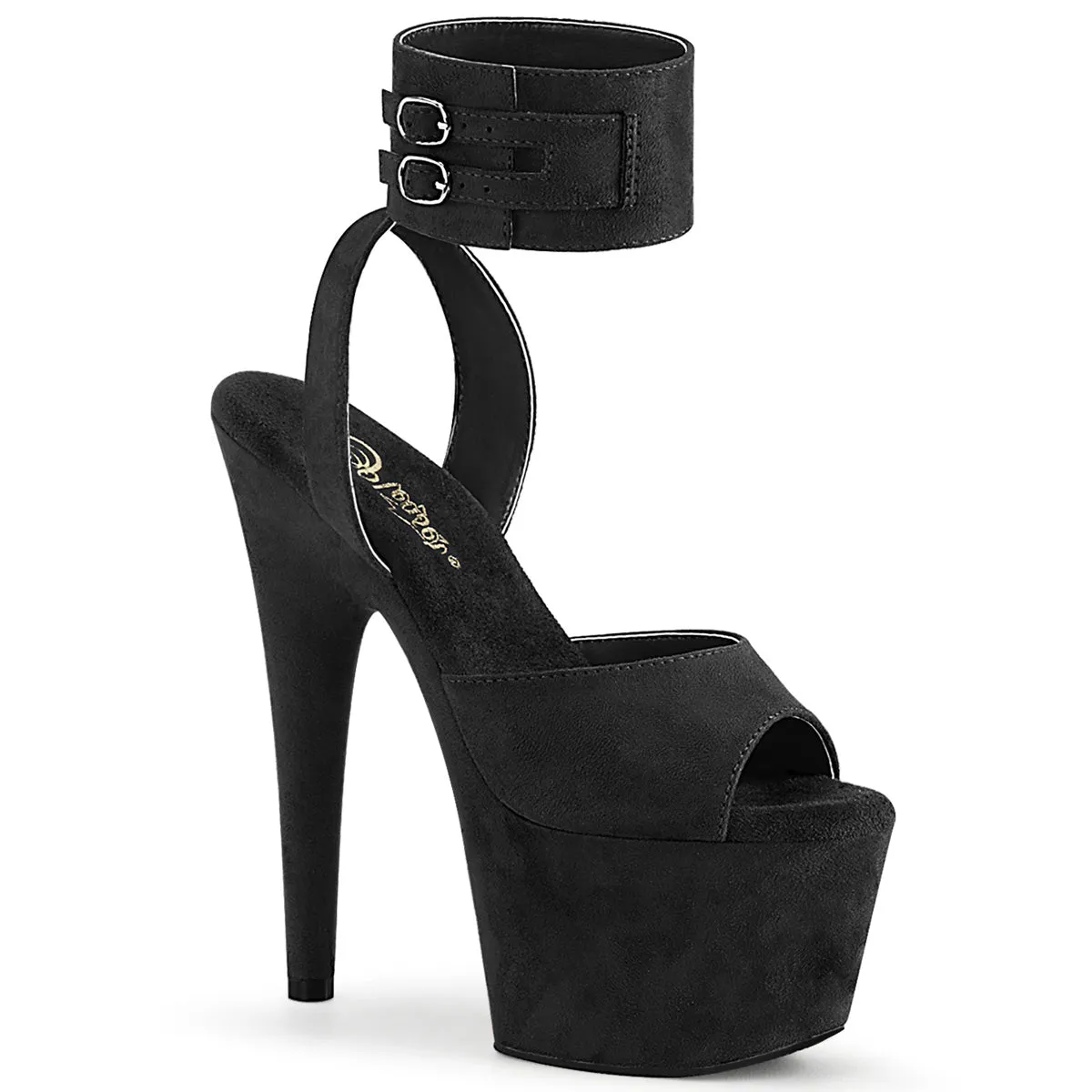 ADORE-791FS Pleaser Black Faux Suede Sexy Platform Shoes (Pole Dancing Heels)