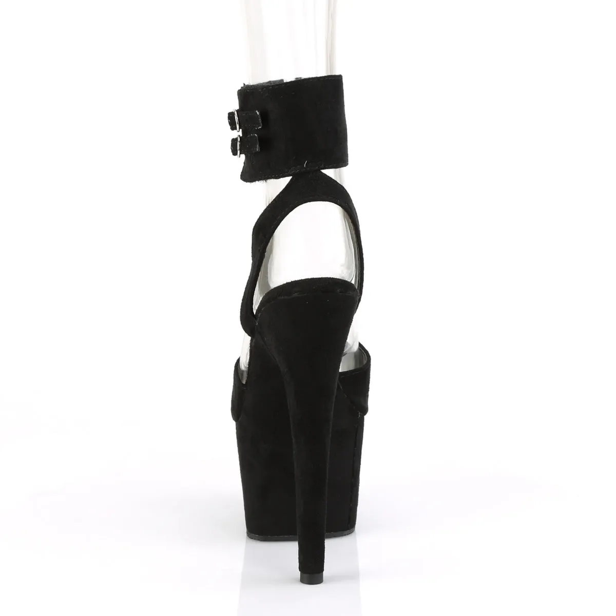ADORE-791FS Pleaser Black Faux Suede Sexy Platform Shoes (Pole Dancing Heels)