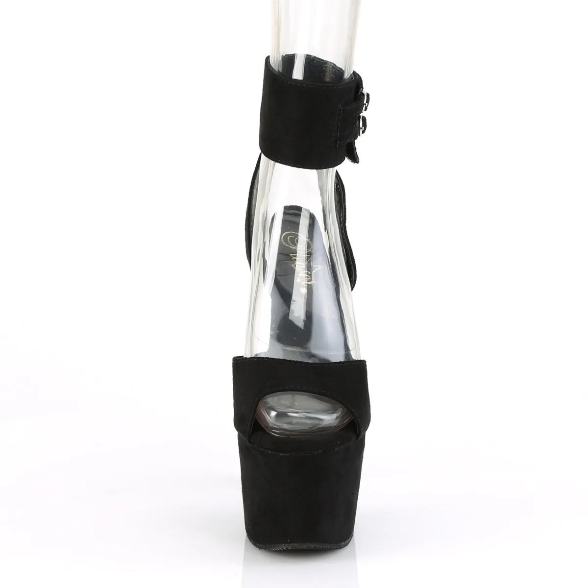 ADORE-791FS Pleaser Black Faux Suede Sexy Platform Shoes (Pole Dancing Heels)