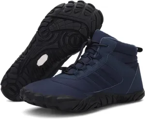 AngryMonkey Men Winter Barefoot Boots Slip Resistant Water Resistant Barefoot Shoes Zero Drop Shoe Wide Toe Box Hiking Running Boots