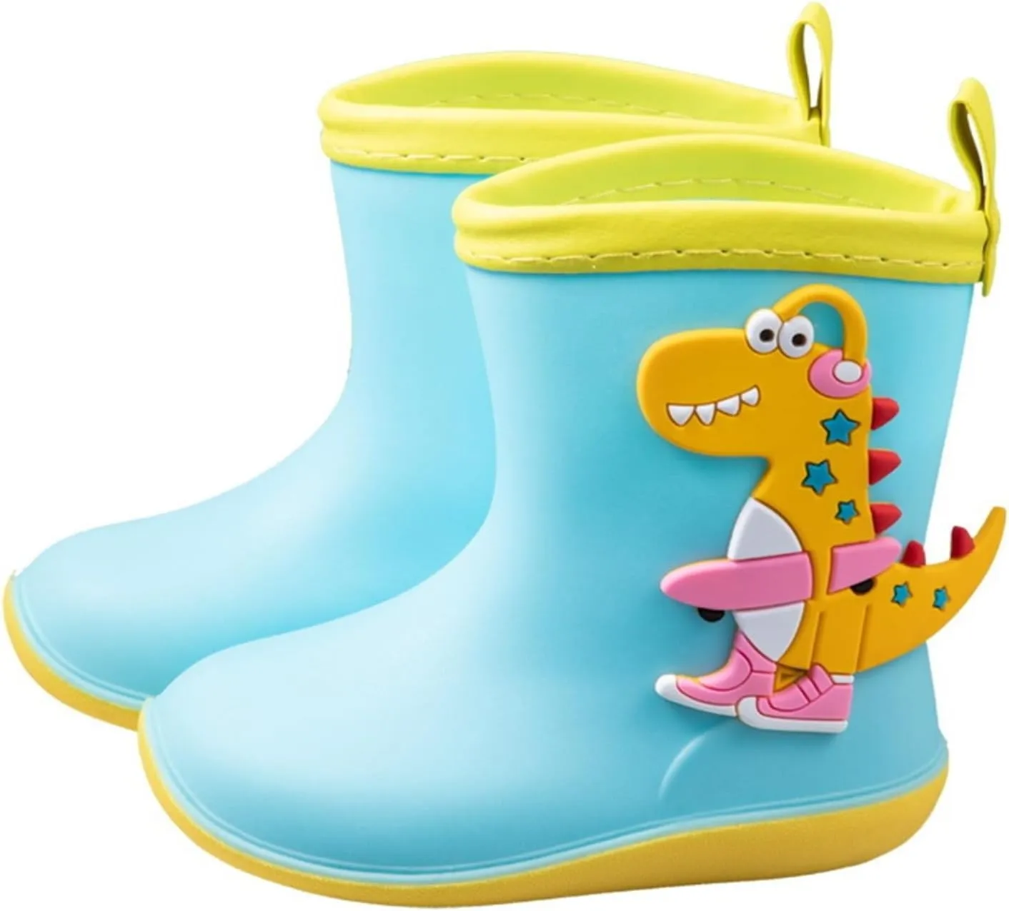 artoon Dinosaur Rain Boots For Toddler Baby Boys Girls aterproof Non Slip Shoes Outdoor Paly Soft Roller Booties