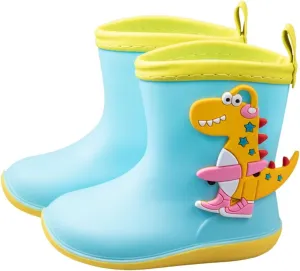 artoon Dinosaur Rain Boots For Toddler Baby Boys Girls aterproof Non Slip Shoes Outdoor Paly Soft Roller Booties
