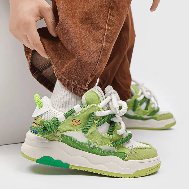 Aule Mint Distressed Sneakers