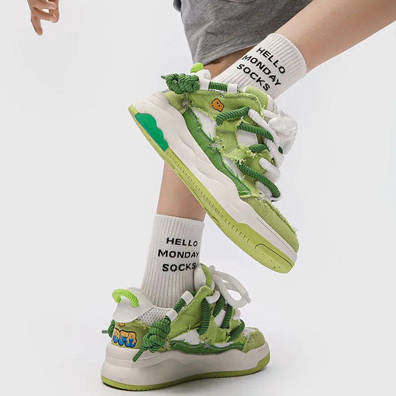Aule Mint Distressed Sneakers