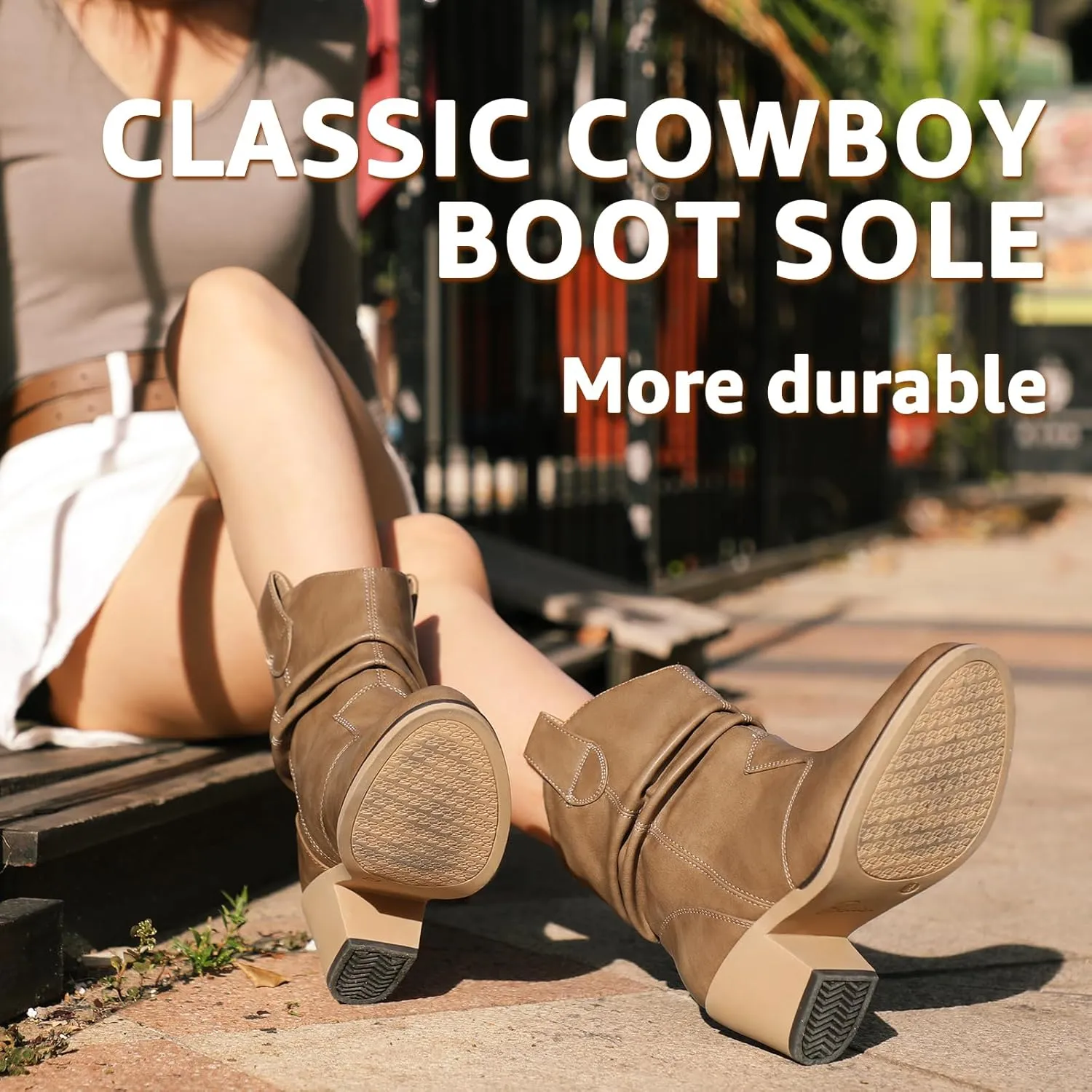Bacia Cowboy Boots Womens Cowgirl Boots Mid-Calf with Pull-on Tabs