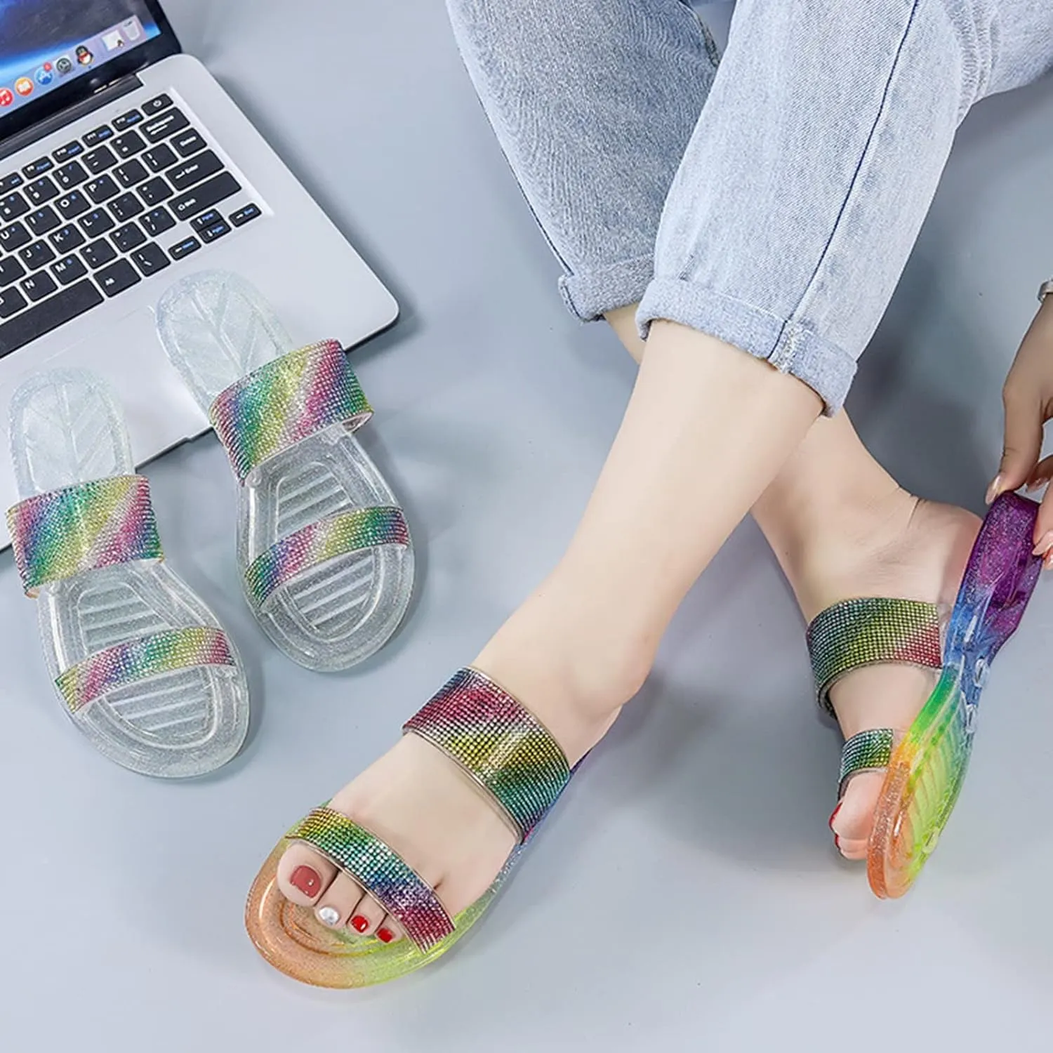 Bathroom Slippers Rubber Slippers for Women Shower Shoes for Living Room Pool Beach Spa Public Showers