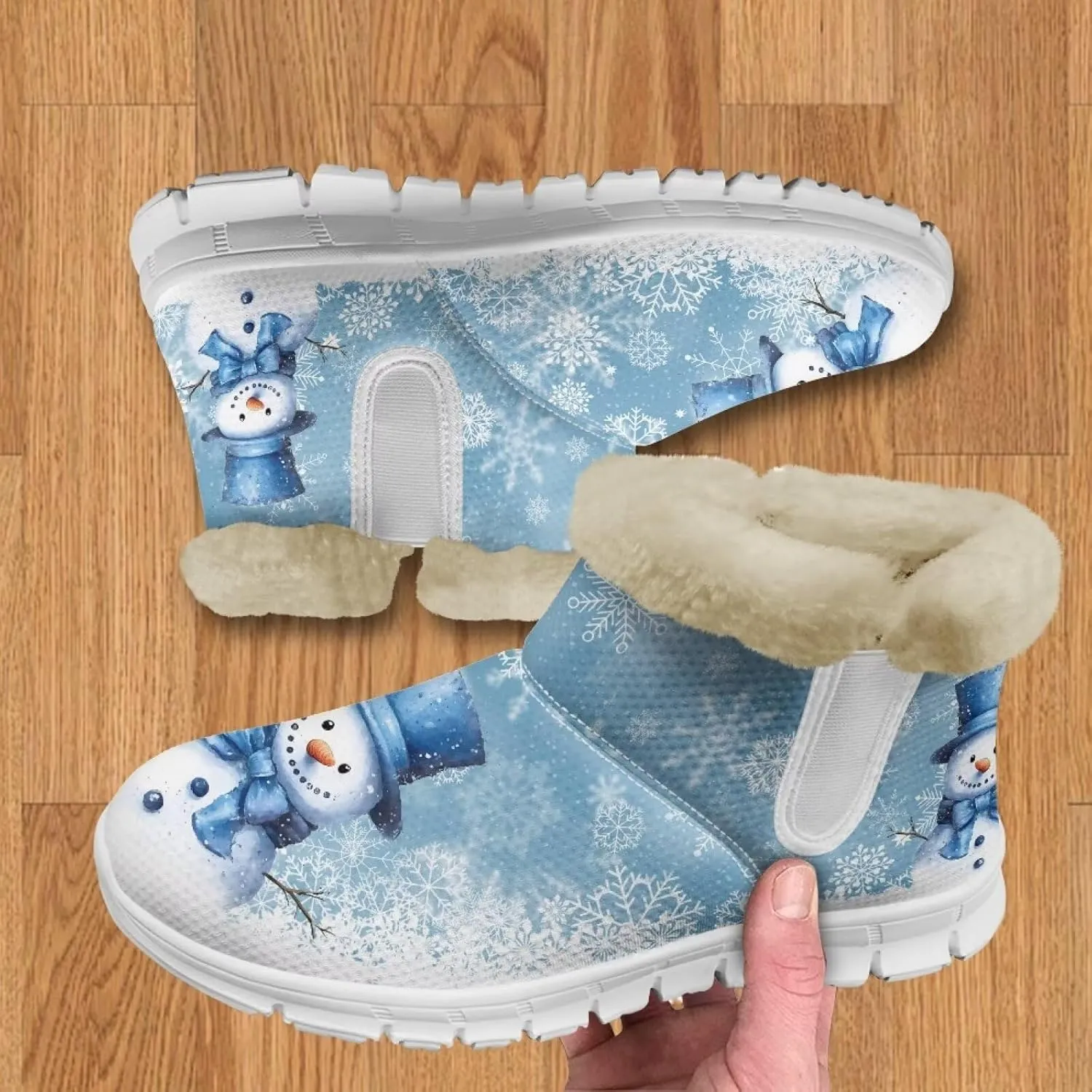 Biyejit Snow Boots for Women Winter Boot with Comfortable Warm Fur Lined Ankle Booties Outdoor Slip On Short Boots