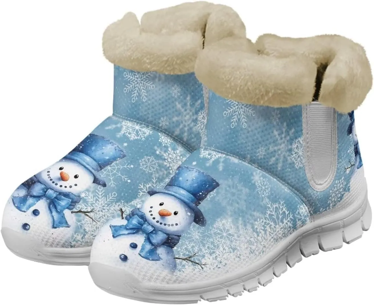 Biyejit Snow Boots for Women Winter Boot with Comfortable Warm Fur Lined Ankle Booties Outdoor Slip On Short Boots