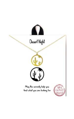 BJNA401GD Gold "Desert Nights" Desert Circle Necklace