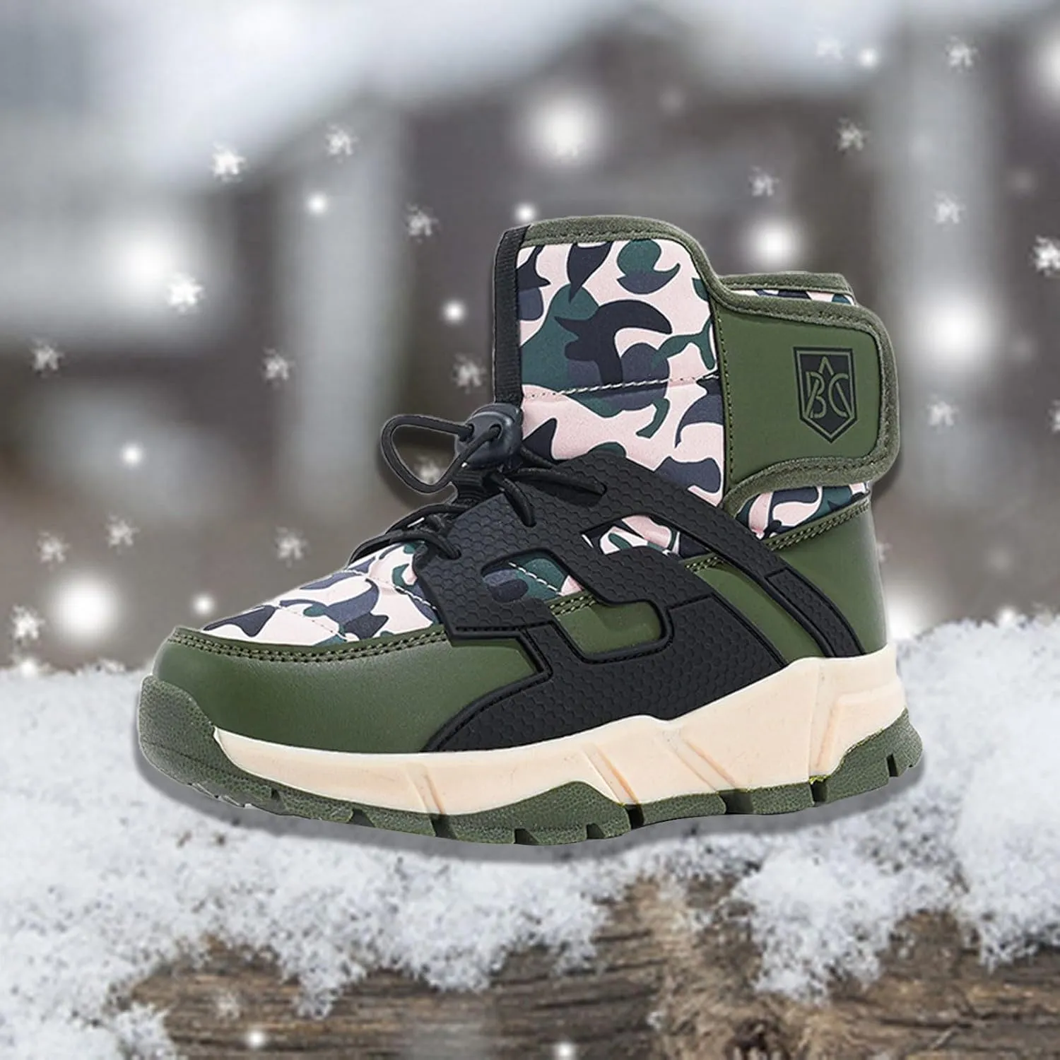 Boys Girls Snow Boots Waterroof Non Slip Outdoor Winter Shoes for Toddler Kids Thick Sole Furry Warm Cozy Shoes