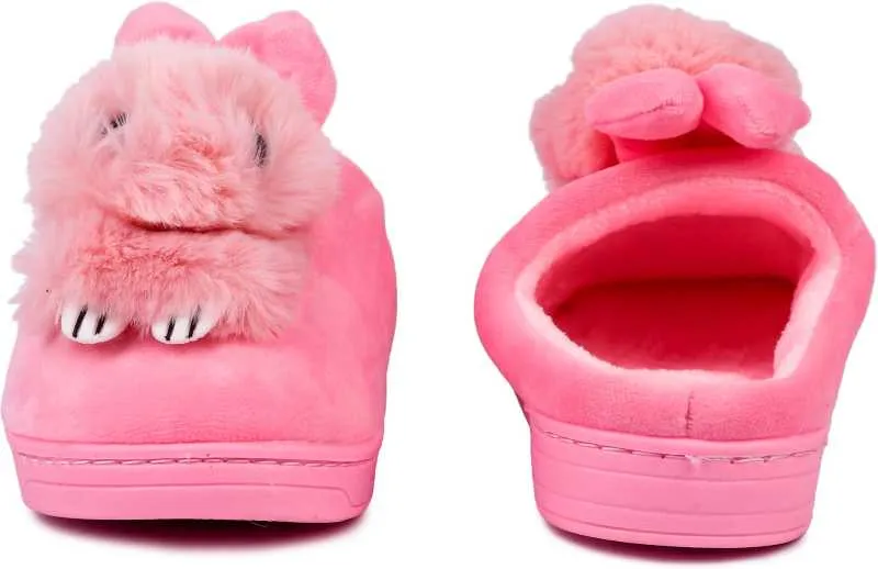 Brauch Women's Pink Rabbit Winter Slippers