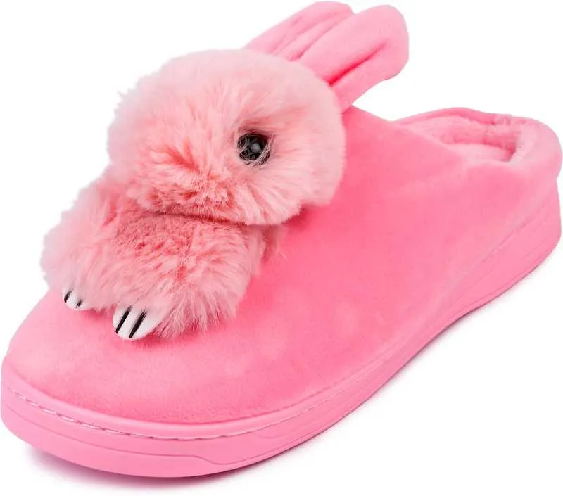 Brauch Women's Pink Rabbit Winter Slippers