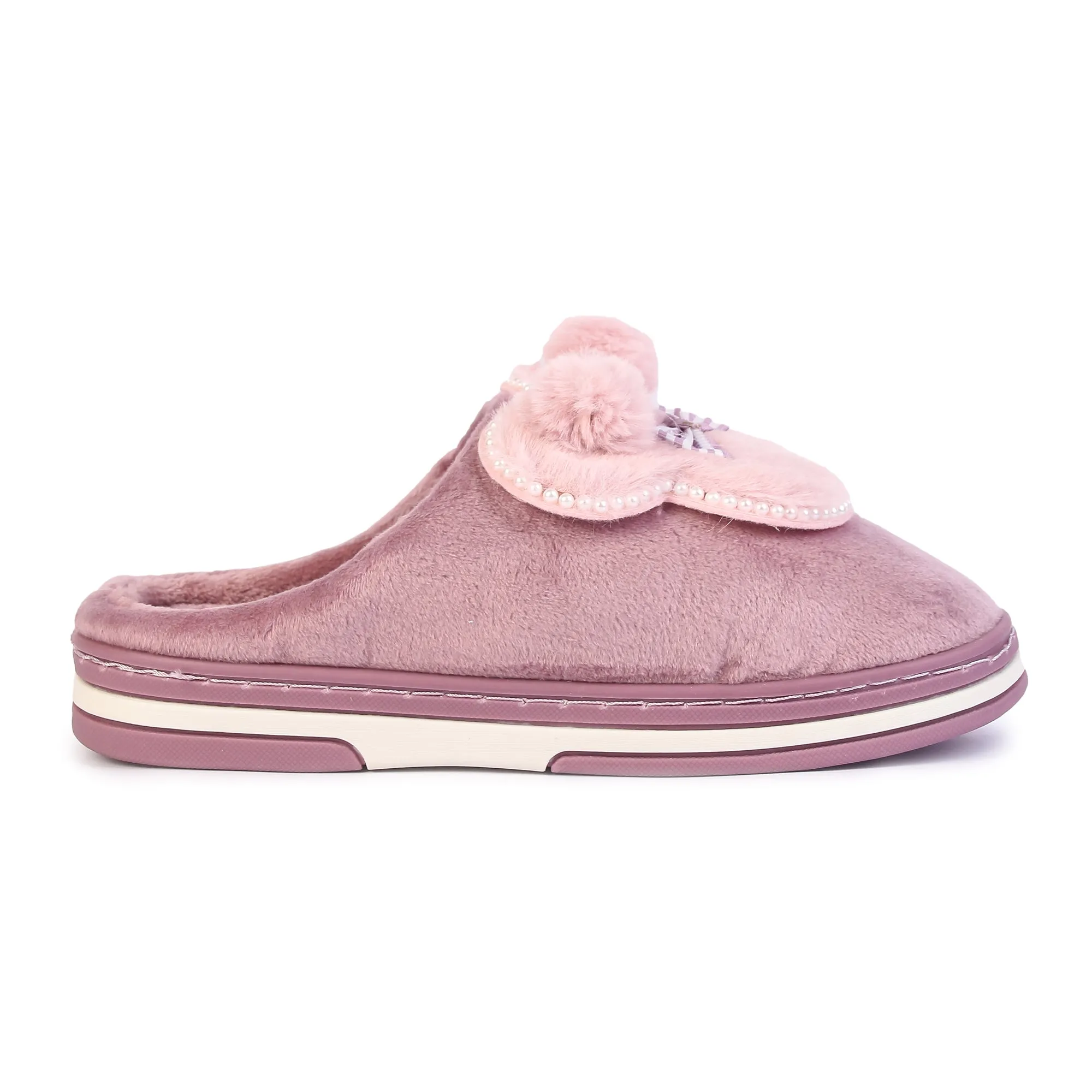 Brauch Women's Purple Pearl Mickey Winter Slippers