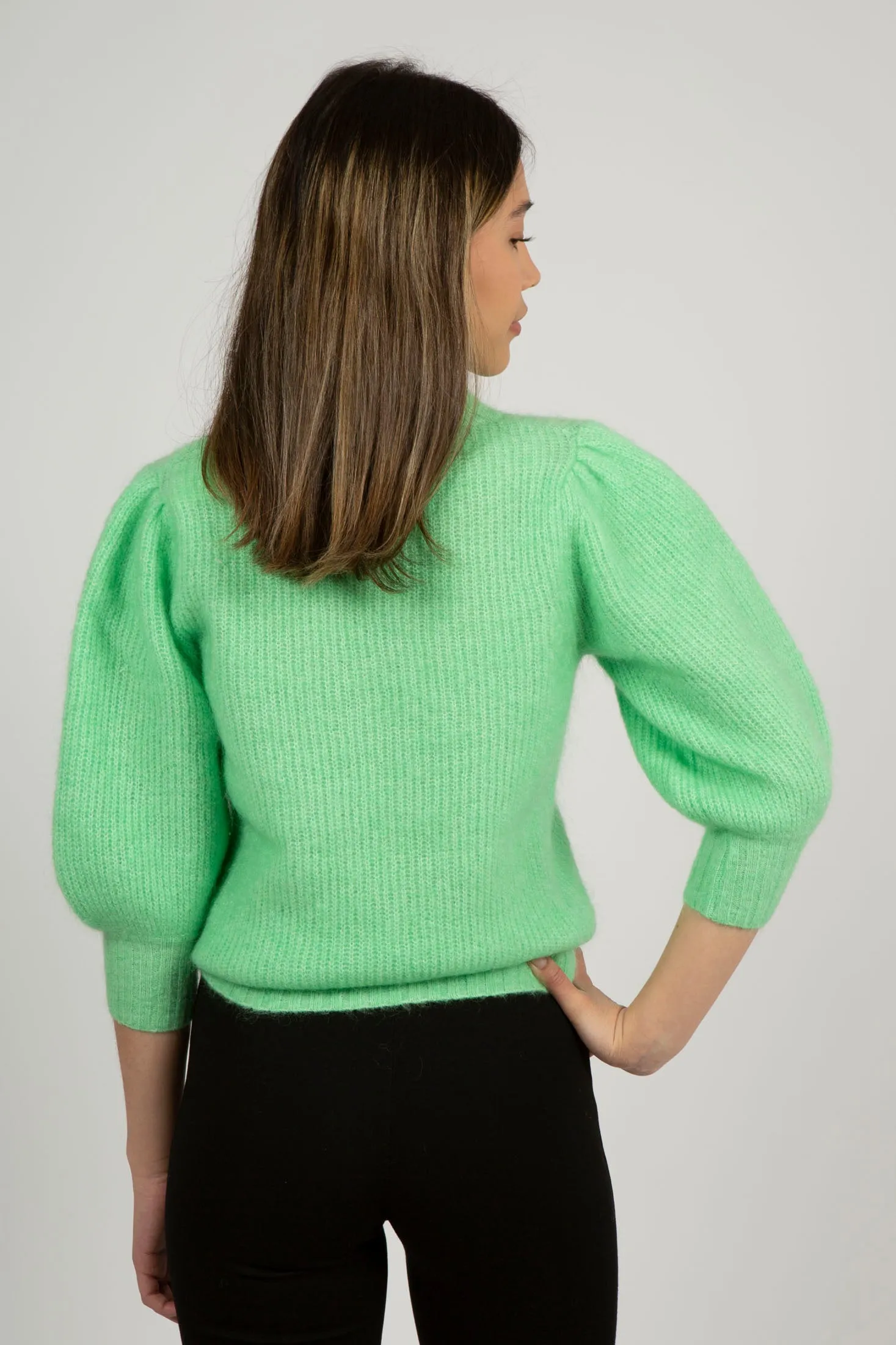 Brooky Knit Puff SS - Absinthe Green