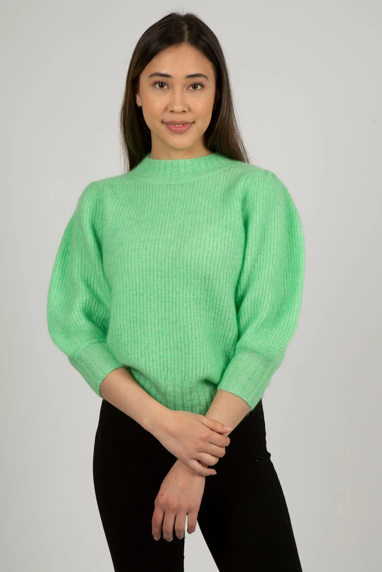Brooky Knit Puff SS - Absinthe Green