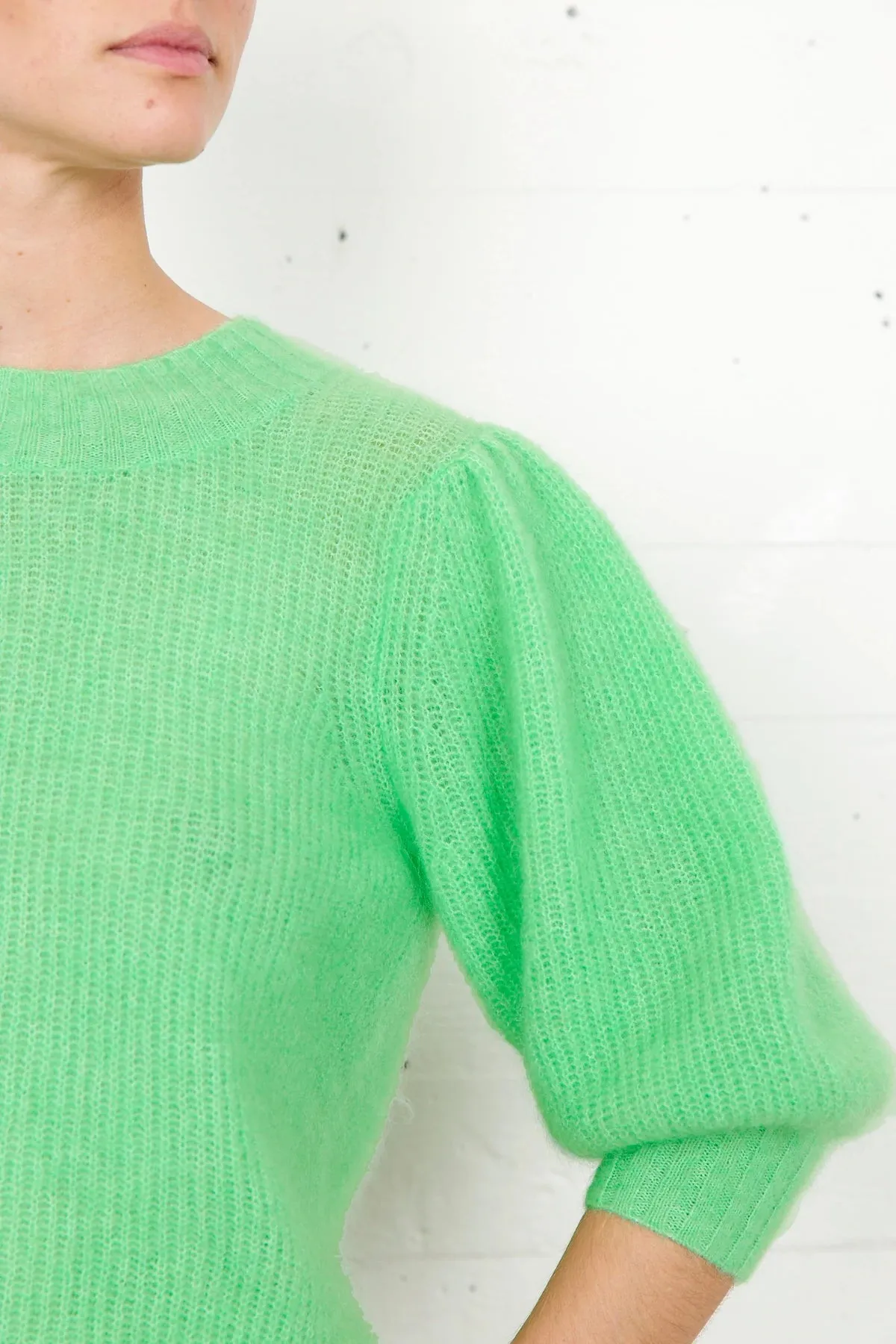 Brooky Knit Puff SS - Absinthe Green