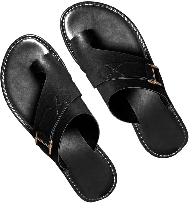 Cathalem Gladiator Sandals for Women Orthopedic Sandals 2024 New Ring Loop Strap Flip Flops Flat Leather Sandals Women