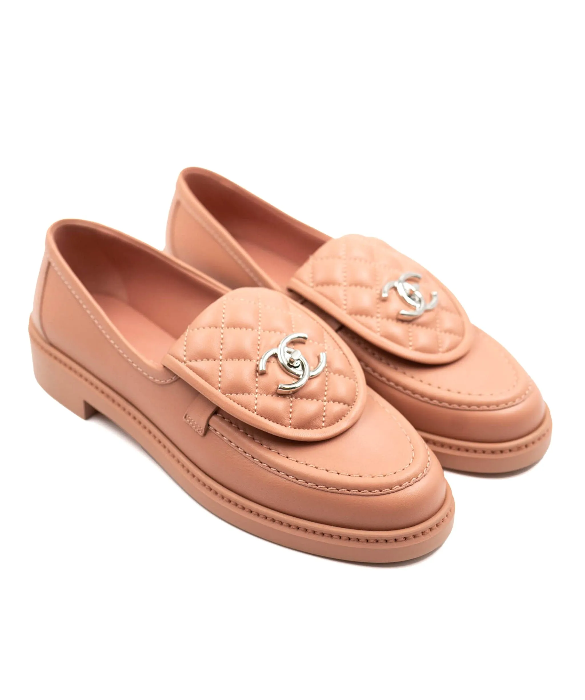 Chanel turnlock loafers pink 39.5 ALL0084