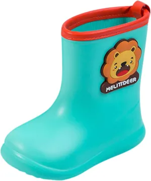 Children's Spring Cartoon Waterproof Rain Boots for Little Kids Toddler Baby Boys Girls Anti-Slip Ankle Jelly Rainshoes