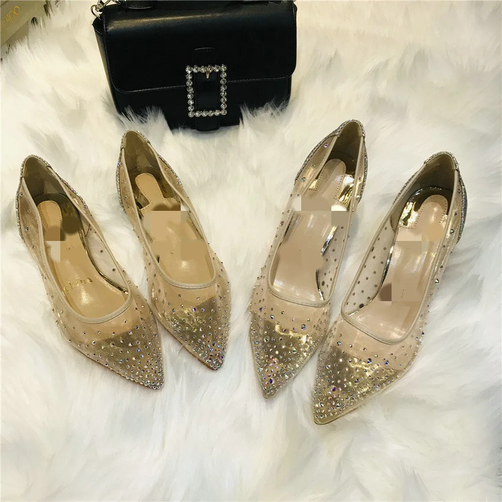 Christina  Transparente Damenschuhe mit Strassapplikation