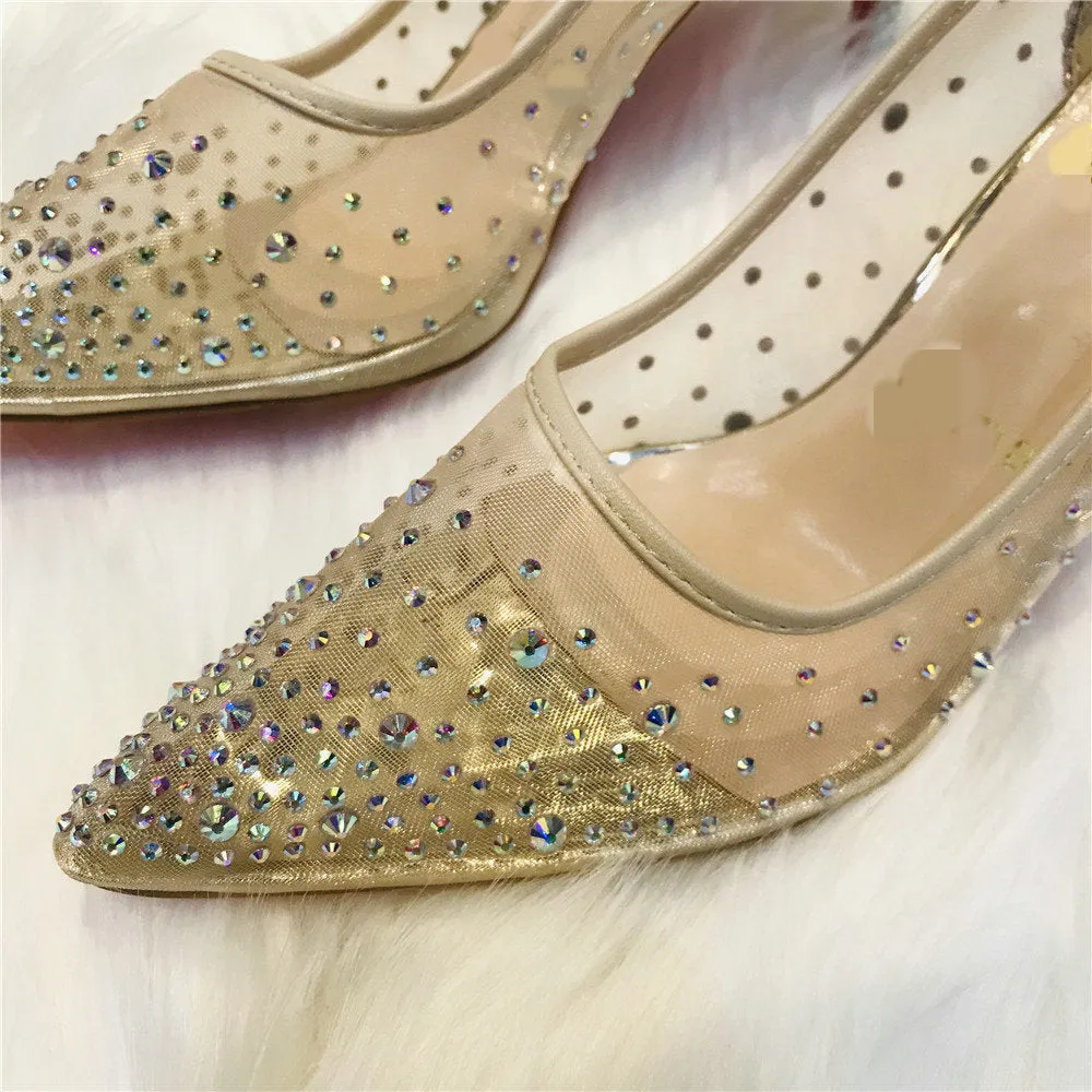 Christina  Transparente Damenschuhe mit Strassapplikation