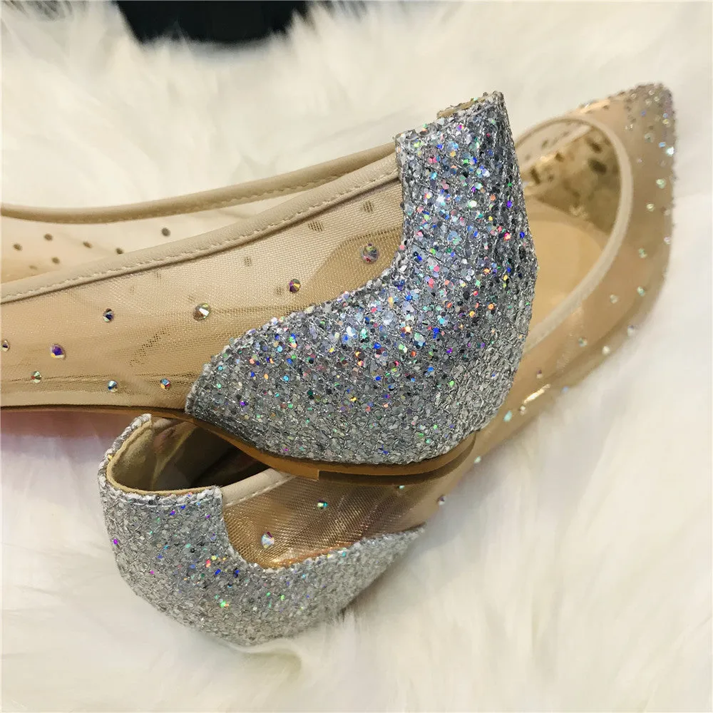Christina  Transparente Damenschuhe mit Strassapplikation