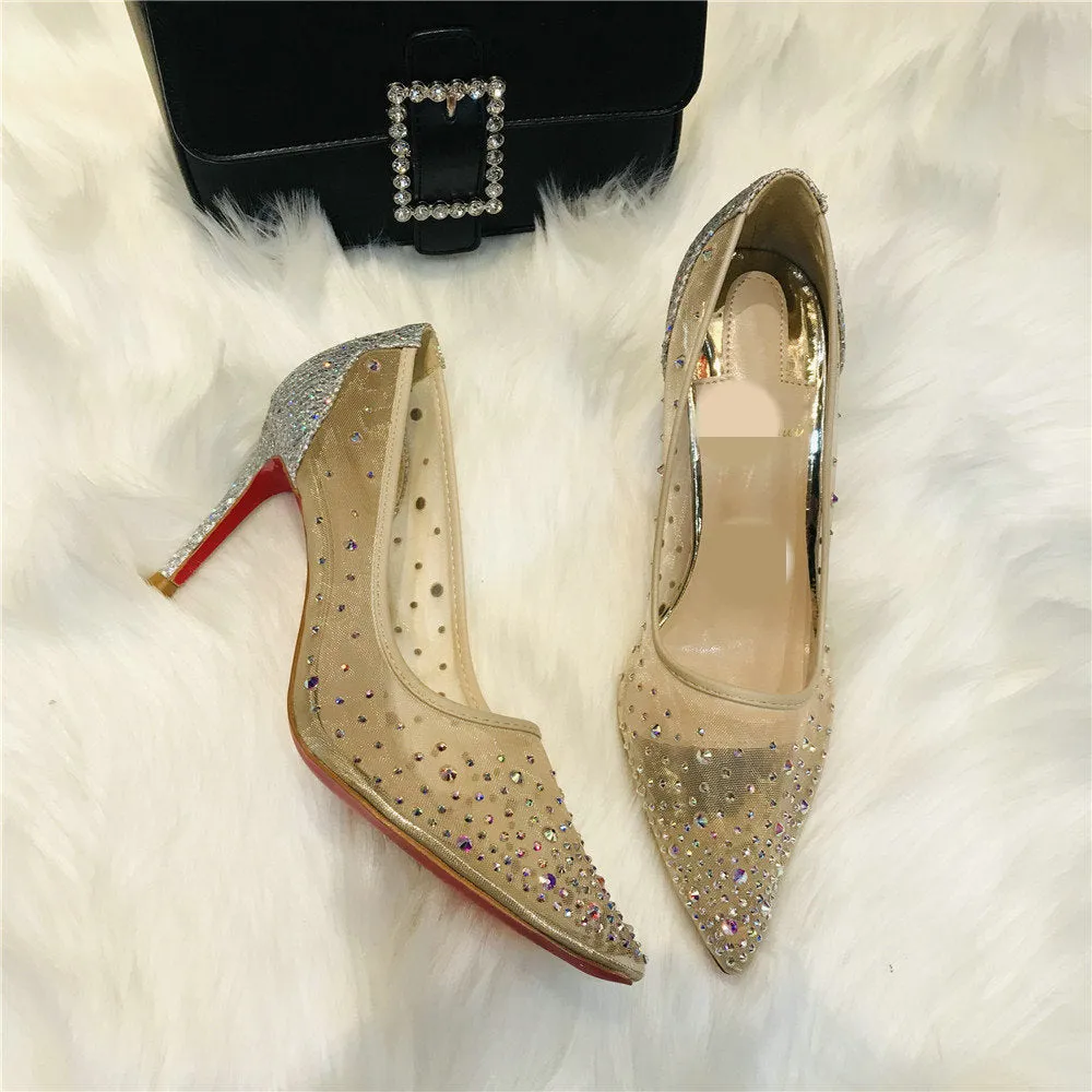 Christina  Transparente Damenschuhe mit Strassapplikation
