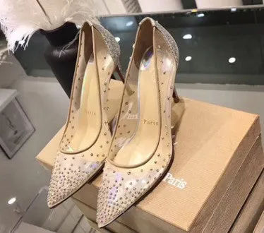 Christina  Transparente Damenschuhe mit Strassapplikation