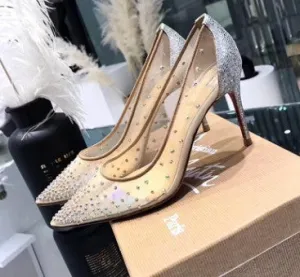Christina  Transparente Damenschuhe mit Strassapplikation
