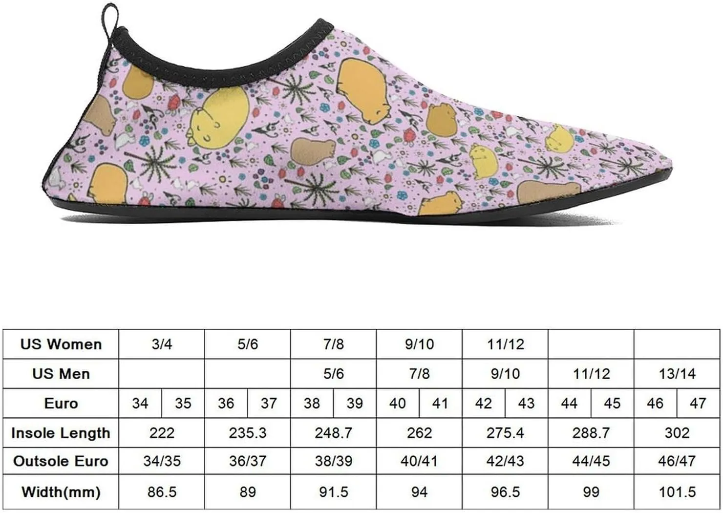 Cute Capybaras Pattern Water Shoes Beach Shoes Aqua Socks for Women Men Swimming Yoga