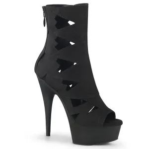 DELIGHT-1014 Pleaser Black Faux Suede Sexy Platform Shoes (Pole Dancing Heels)