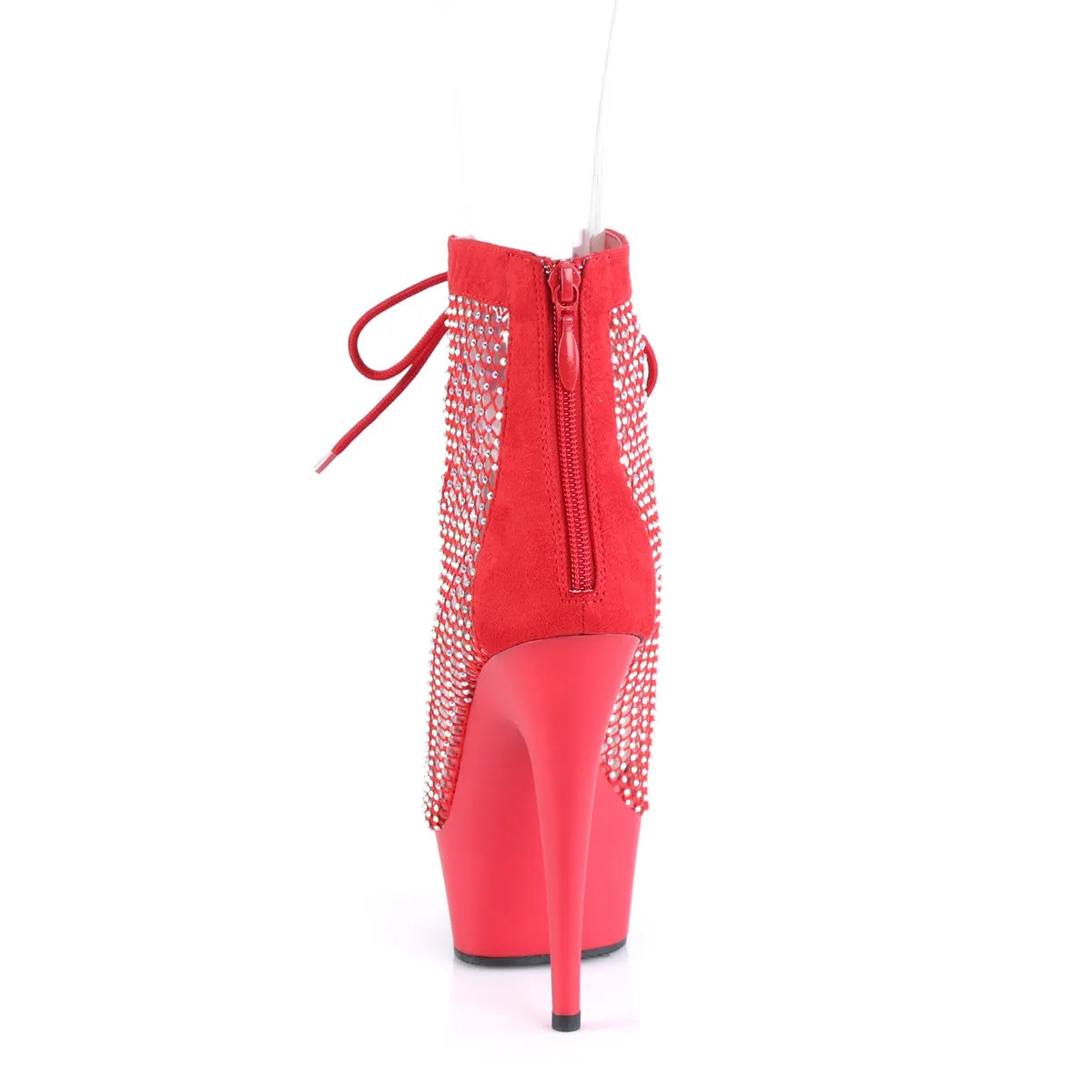 DELIGHT-600-33RM Pleaser Red Faux Suede Sexy Platform Shoes (Pole Dancing Heels)