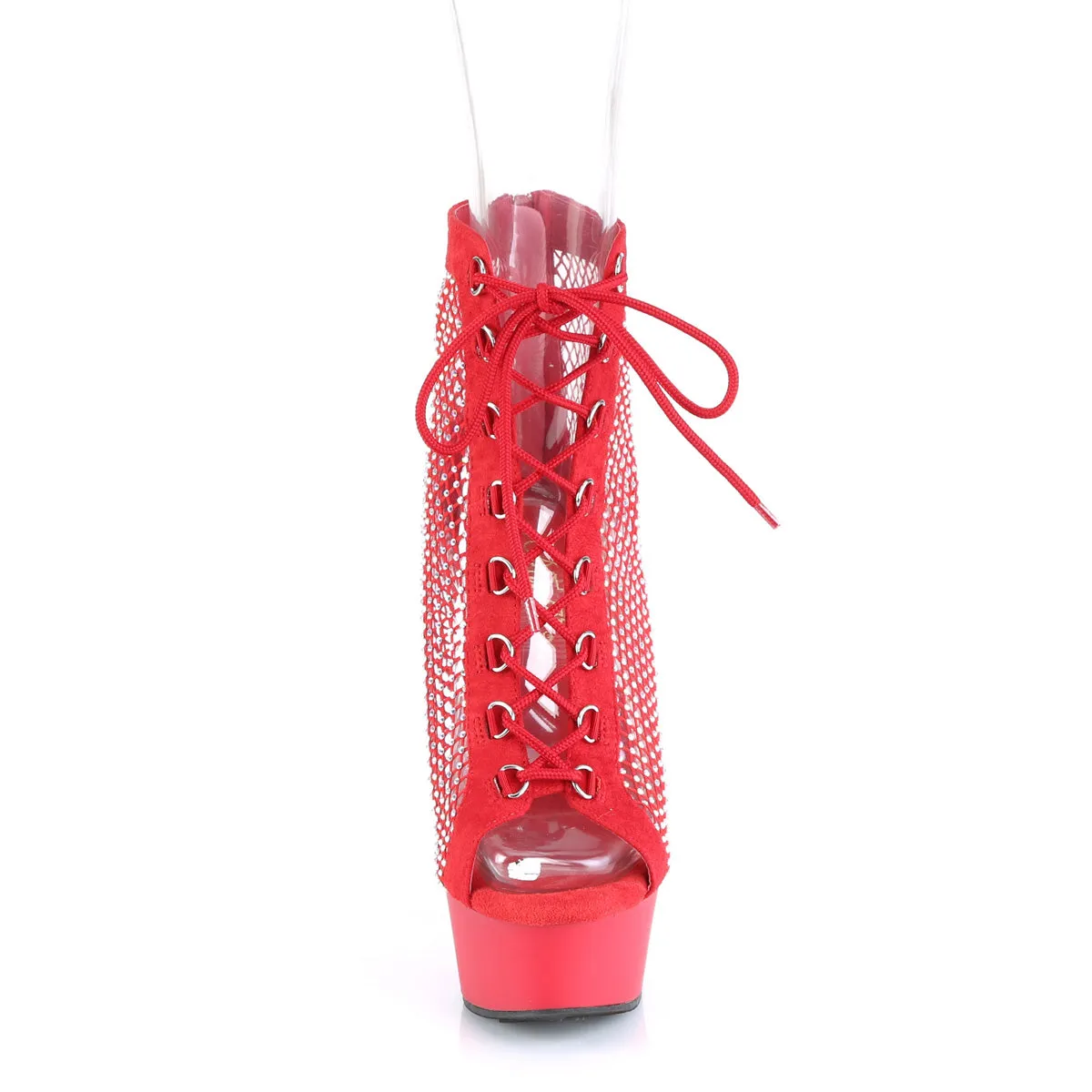 DELIGHT-600-33RM Pleaser Red Faux Suede Sexy Platform Shoes (Pole Dancing Heels)