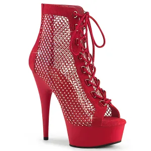 DELIGHT-600-33RM Pleaser Red Faux Suede Sexy Platform Shoes (Pole Dancing Heels)