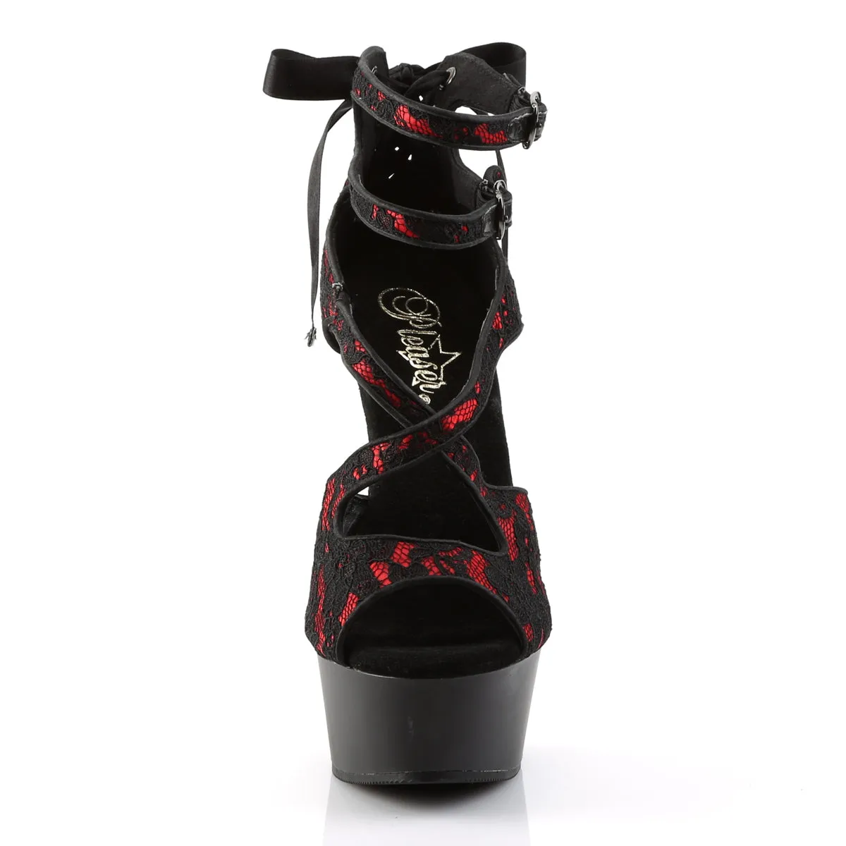DELIGHT-678LC Pleaser Red Sexy Platform Shoes (Pole Dancing Heels)
