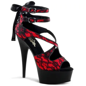 DELIGHT-678LC Pleaser Red Sexy Platform Shoes (Pole Dancing Heels)