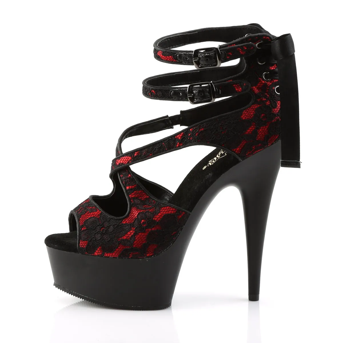 DELIGHT-678LC Pleaser Red Sexy Platform Shoes (Pole Dancing Heels)