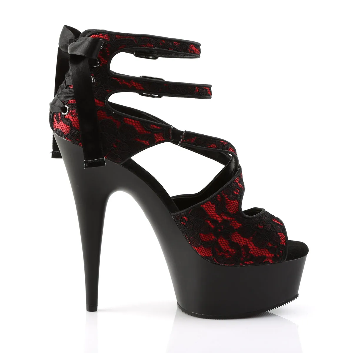 DELIGHT-678LC Pleaser Red Sexy Platform Shoes (Pole Dancing Heels)