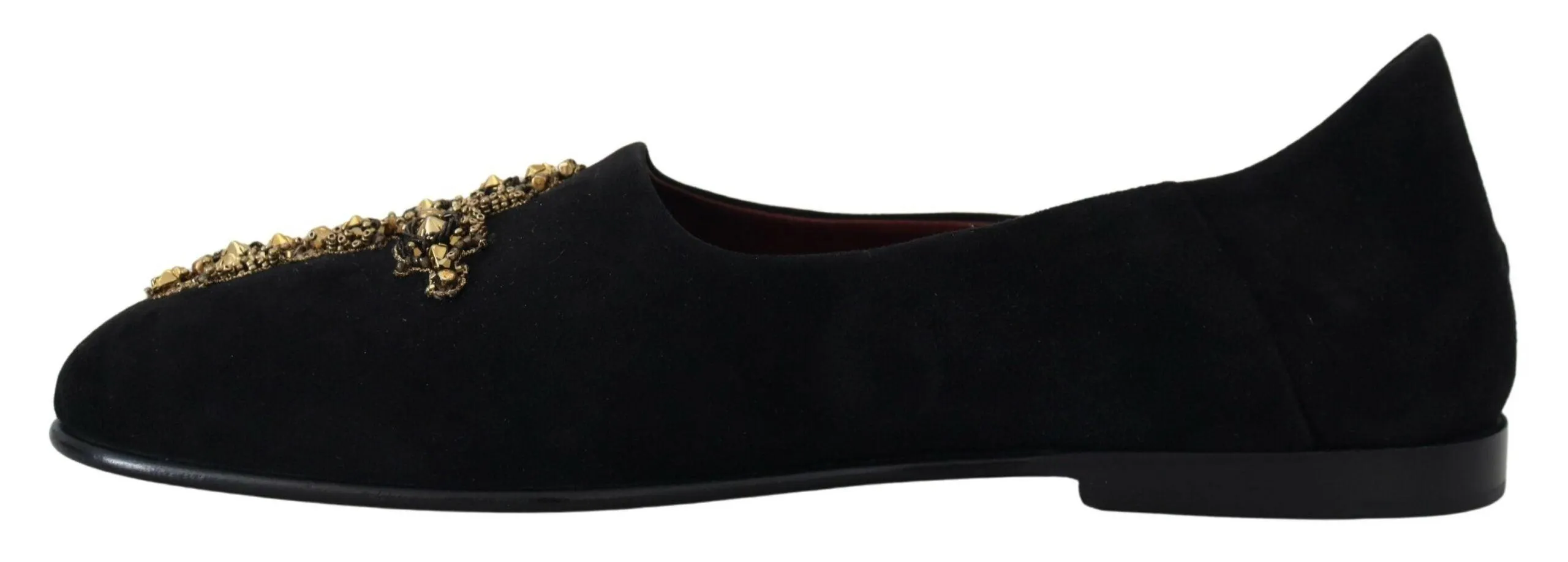 Dolce & Gabbana Gold Cross Slip On Loafers