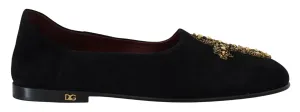 Dolce & Gabbana Gold Cross Slip On Loafers