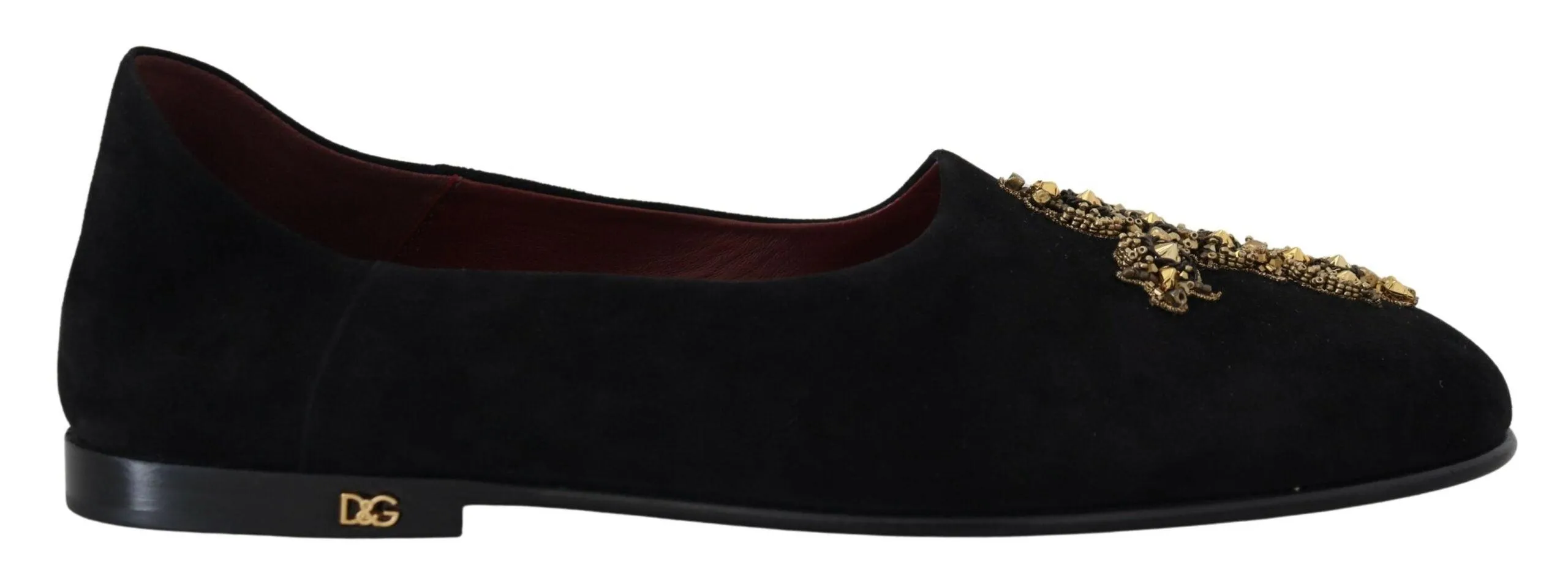 Dolce & Gabbana Gold Cross Slip On Loafers