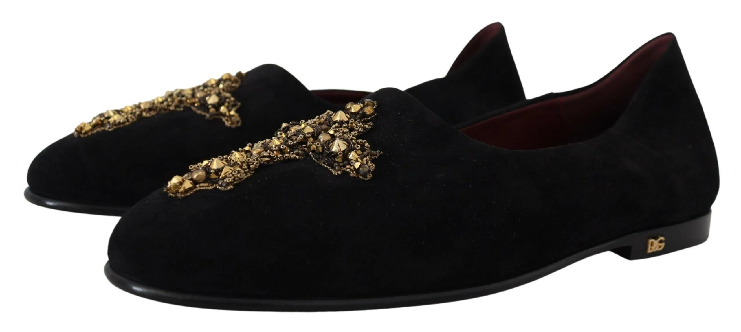 Dolce & Gabbana Gold Cross Slip On Loafers