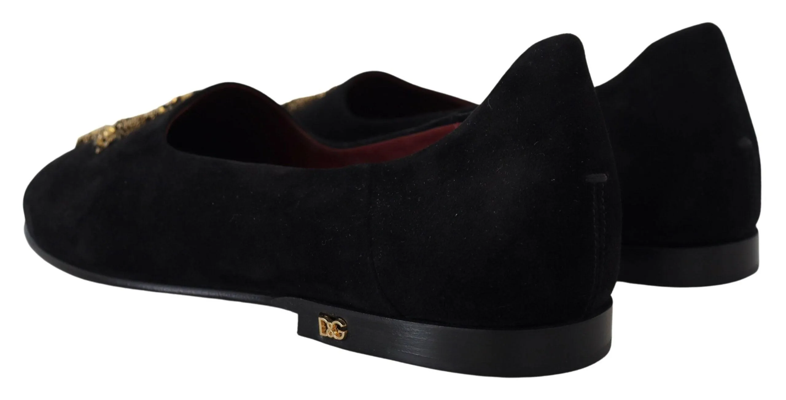 Dolce & Gabbana Gold Cross Slip On Loafers