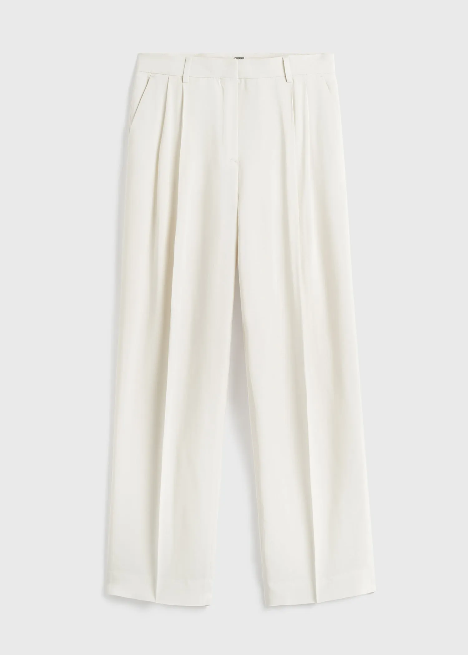 Double-pleat fluid trousers ecru petite