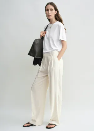 Double-pleat fluid trousers ecru petite
